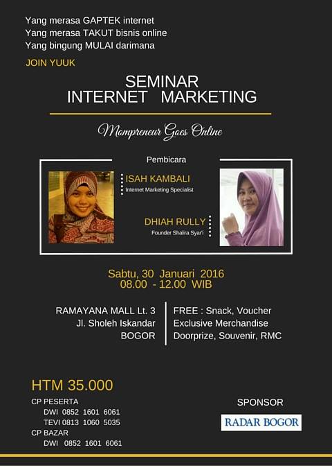 Seminar Internet Marketing di Bogor \u0026quot;Mompreneurs Goes Online\u0026quot;  Isah Kambali